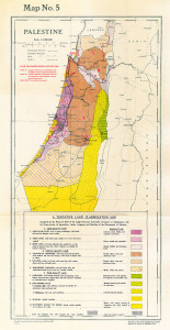 Karte mit Landklassifikationen und Grundbesitz-Grenzverläufen von 1940